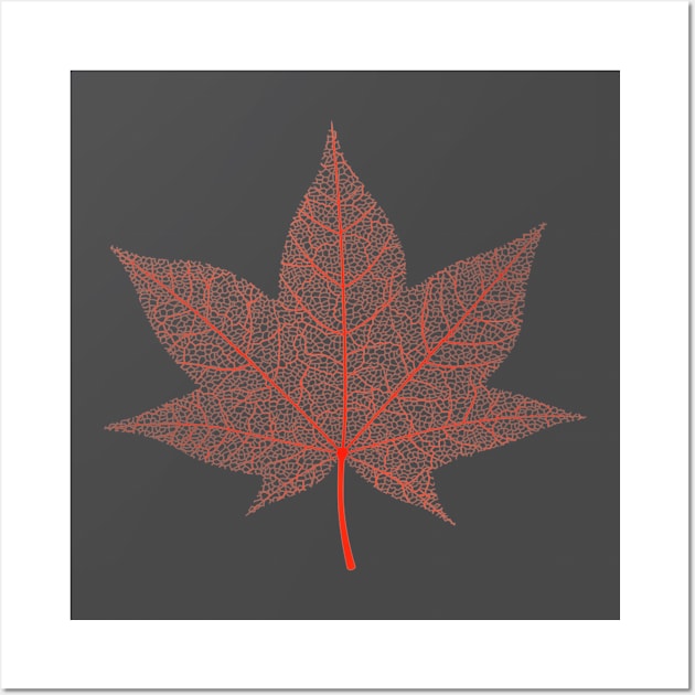 Network Red Leaf Wall Art by Alemway